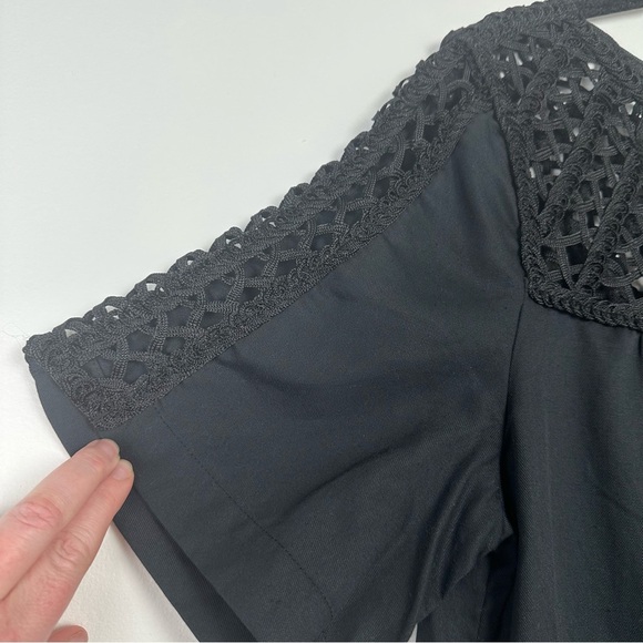 Maeve Anthropology Linen Blend Dress Size Medium Black Classic Date Night - Picture 6 of 10